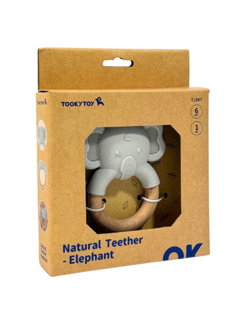 Wooden Elephant Baby Teether, Montessori Sensory Toy for Infants - Picture 8 of 11